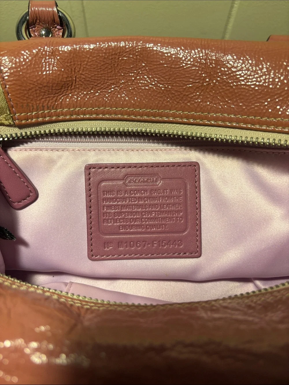 Coach Ashley Signature Satchel Pink Patent Trim Y2K Retro F15443 - EUC - w/COA!